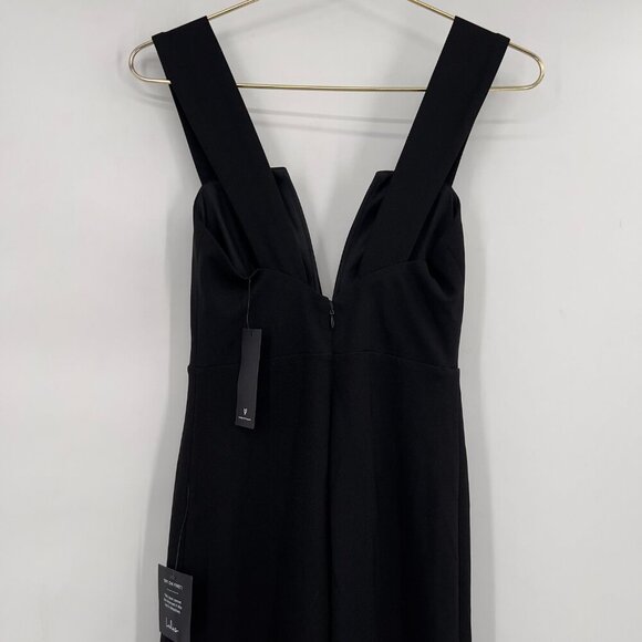 Lulus Black Deep V-Neck Sleeveless Cocktail Formal Maxi Dress Size Small NWT - Picture 6 of 13